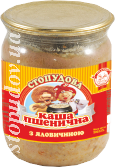 Каша пшеничная с говядиной ст/б, 0,5 кг